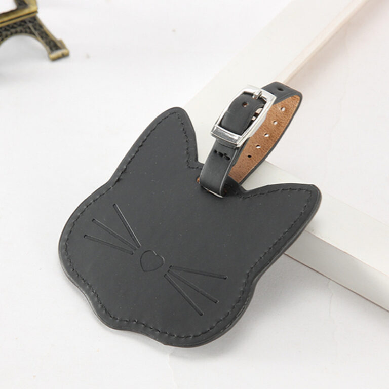 Cat-Shaped Luggage Tag — Black