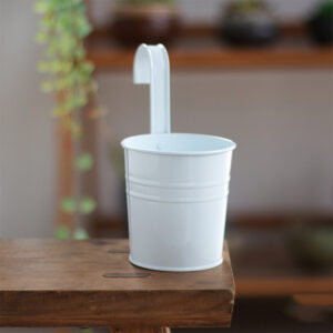 Hanging Metal Planter — White