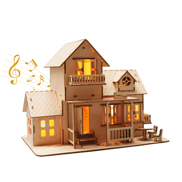 Sweet Home Wooden Music-Box Model Kit