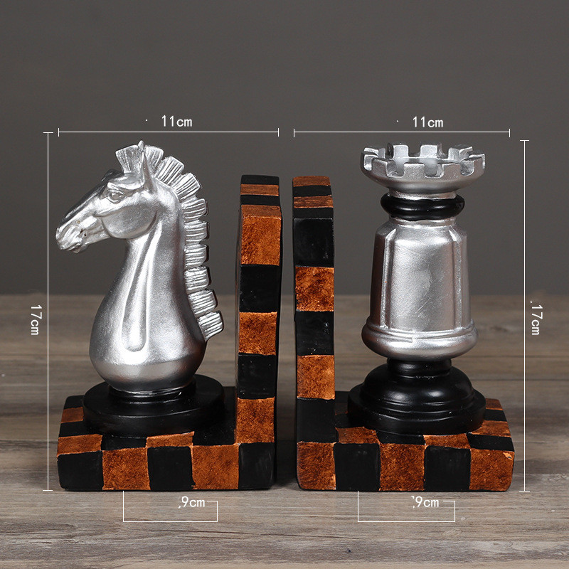 Chess-Inspired Resin Bookends