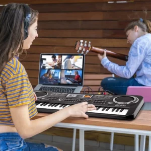 61-Key Electronic Keyboard with Microphone